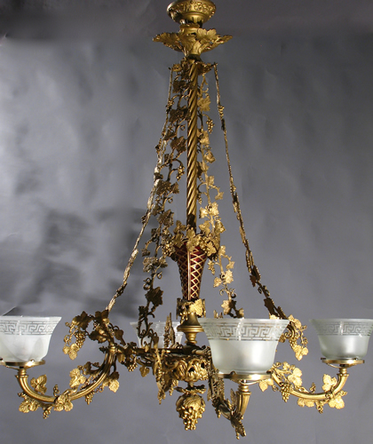 4-Light Rococo Revival Chandelier